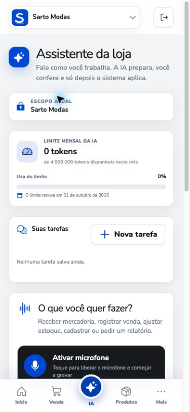 Assistente de IA da Sarto Modas no celular